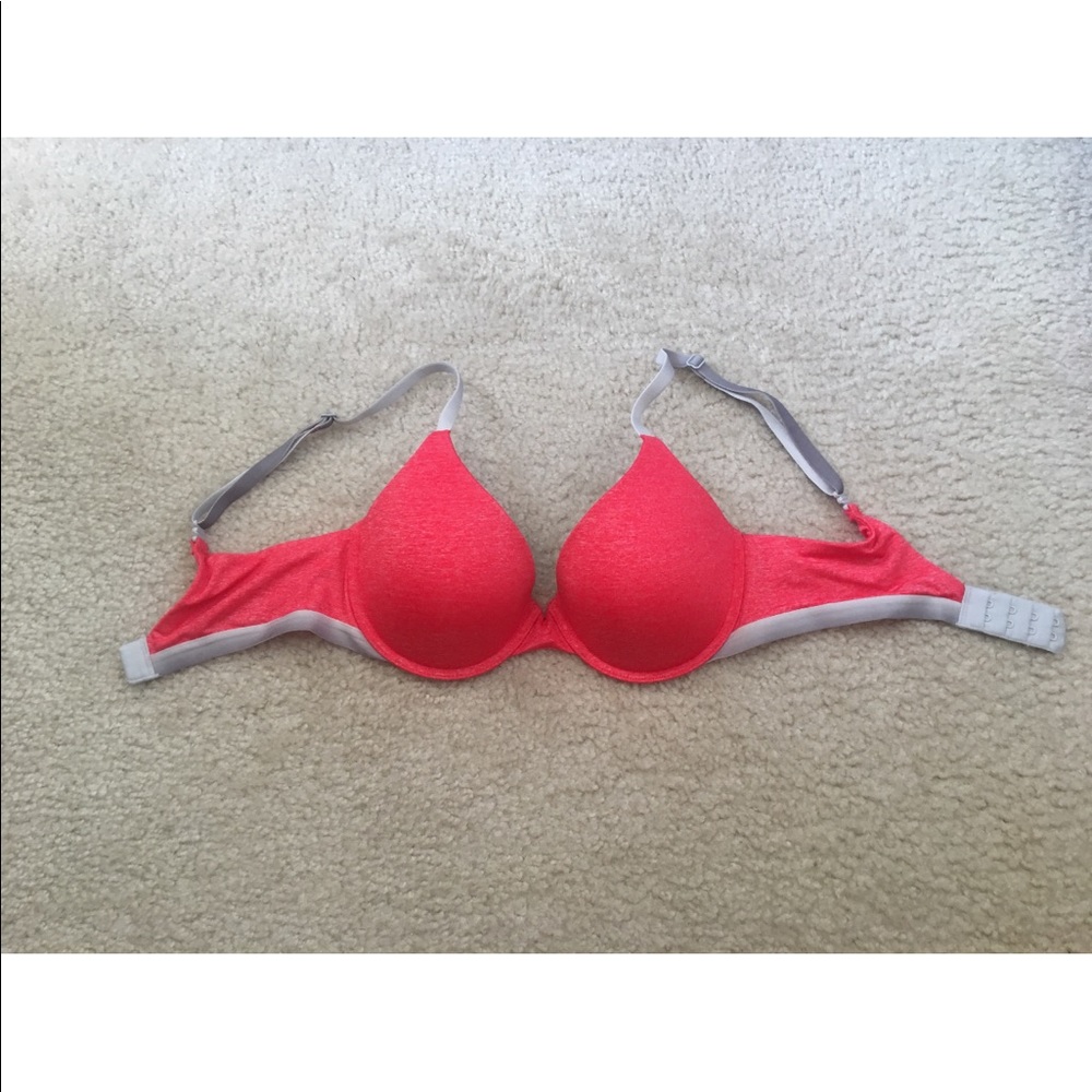 Victoria Secret semi Demi uplift red bra 32C